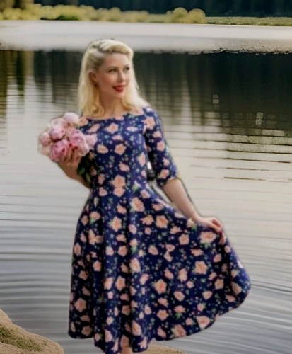 Midi kleid swing stil - midi, im